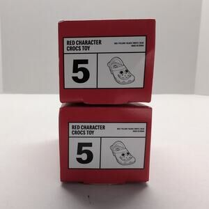 Lot of 2 2024 McDonalds Happy Meal 5 Red Character Crocs Toy Keychain